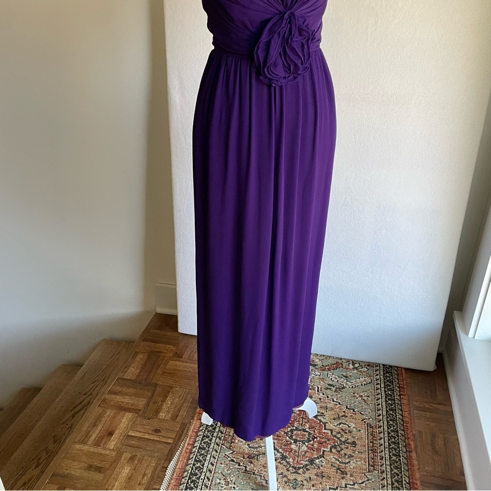 Vintage Purple Lined Crepe Formal Maxi Dress - Picture 8 of 14